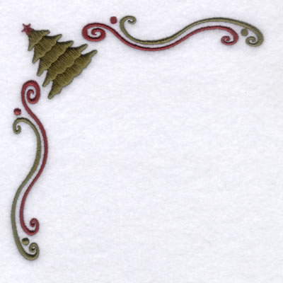 Christmas Tree Corner Machine Embroidery Design