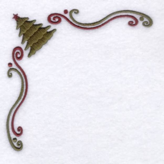 Picture of Christmas Tree Corner Machine Embroidery Design