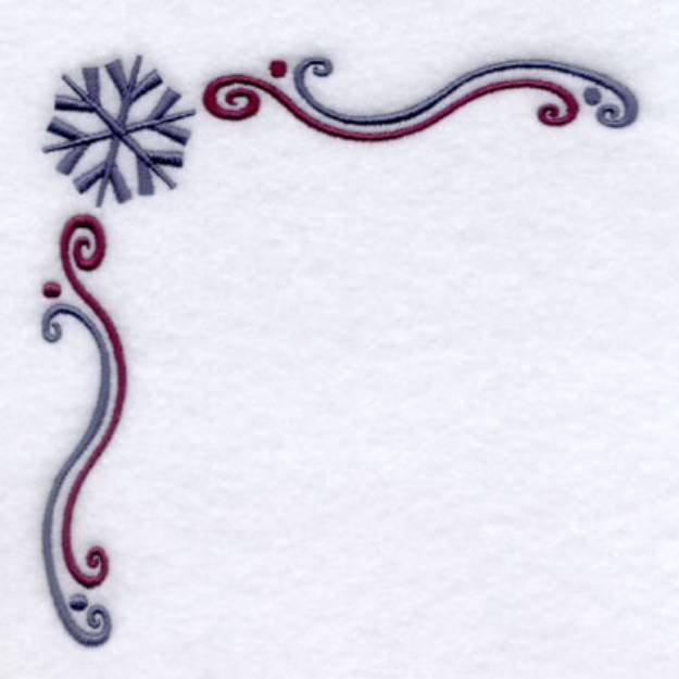 Picture of Snowflake Corner Machine Embroidery Design