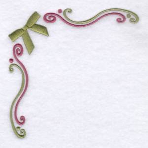 Picture of Bow Corner Machine Embroidery Design