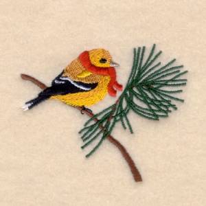 Picture of Winter Goldfinch Machine Embroidery Design