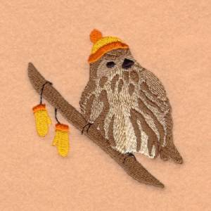 Picture of Winter  Common Pink Siskin Machine Embroidery Design