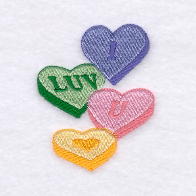 Candy Hearts Machine Embroidery Design