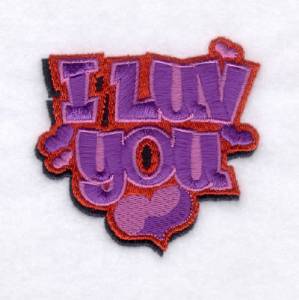 Picture of I Luv You Machine Embroidery Design