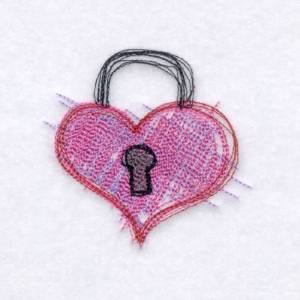 Picture of Sketched Unlock My Heart Machine Embroidery Design