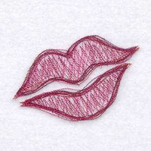 Picture of Sketched Kiss Machine Embroidery Design