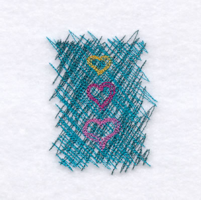 Sketched Triple Hearts Machine Embroidery Design