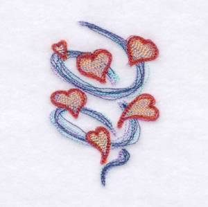 Picture of Sketched Heart Whirl Machine Embroidery Design