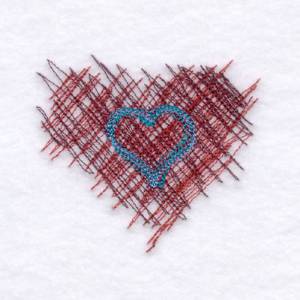 Picture of Sketched Double Heart Machine Embroidery Design