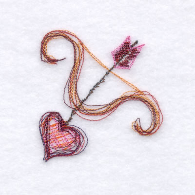 Sketched Bow & Arrow Machine Embroidery Design