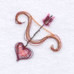 Picture of Sketched Bow & Arrow Machine Embroidery Design