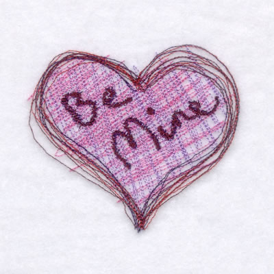 Sketched Be Mine Machine Embroidery Design