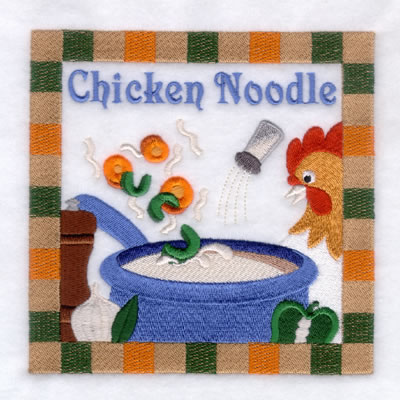 Chicken Noodle Soup - Large Machine Embroidery Design