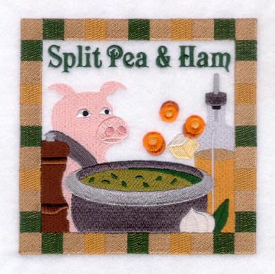 Split Pea & Ham Soup - Large Machine Embroidery Design