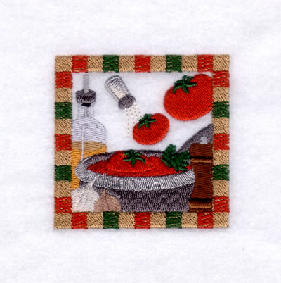 Tomato Basil - Small Machine Embroidery Design