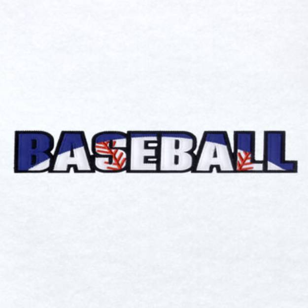 Picture of Baseball with Ball Applique Machine Embroidery Design