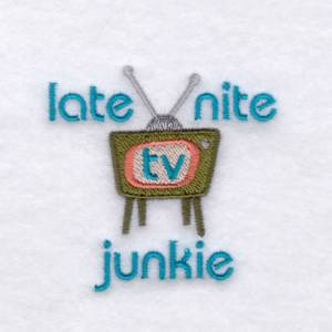 Picture of Late Nite TV Junkie Machine Embroidery Design