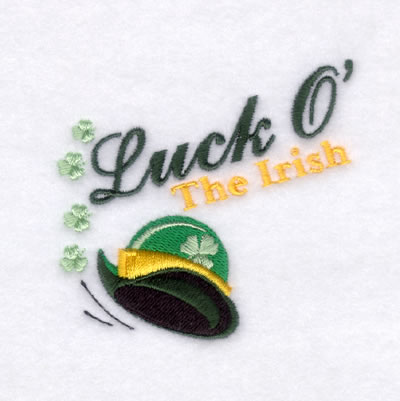 Luck O The Irish with Hat Machine Embroidery Design