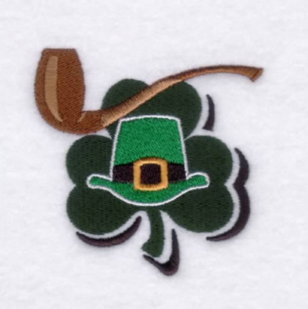 Picture of Shamrock, Hat & Pipe Machine Embroidery Design