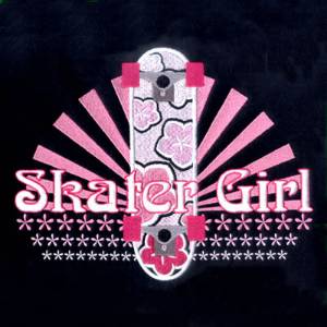 Picture of Skater Girl Board Machine Embroidery Design