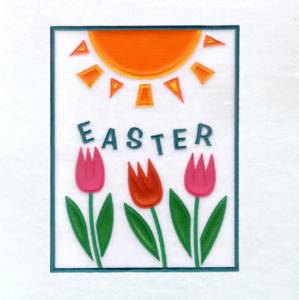 Picture of Easter Flag Applique Machine Embroidery Design