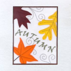 Picture of Autumn Flag Applique Machine Embroidery Design