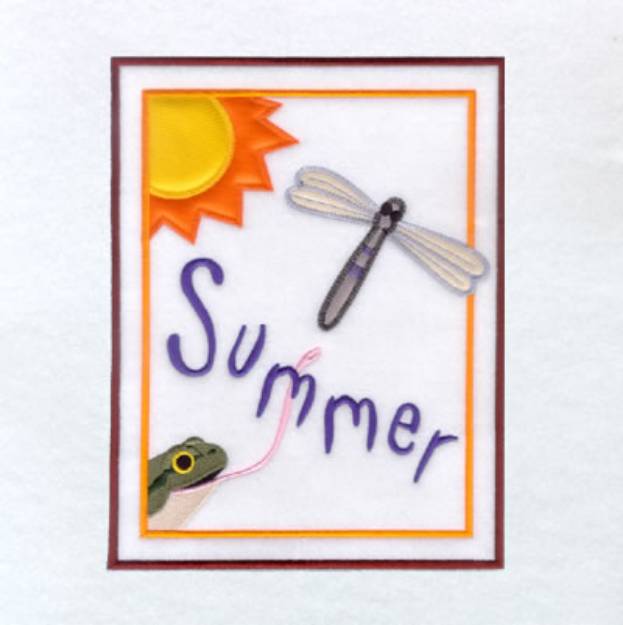 Picture of Summer Flag Applique Machine Embroidery Design