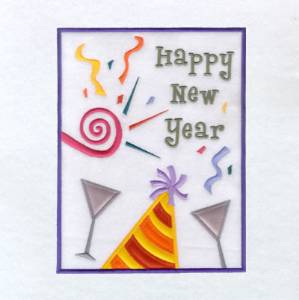 Picture of New Year Flag Applique Machine Embroidery Design