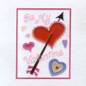 Picture of Valentines Day Flag Applique Machine Embroidery Design