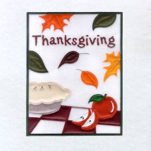 Picture of Thanksgiving Flag Applique Machine Embroidery Design