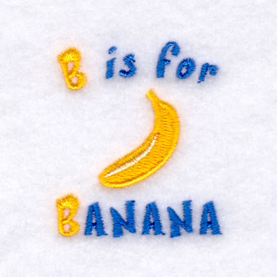 B is for Banana Machine Embroidery Design