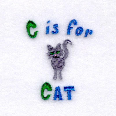 C is for Cat Machine Embroidery Design