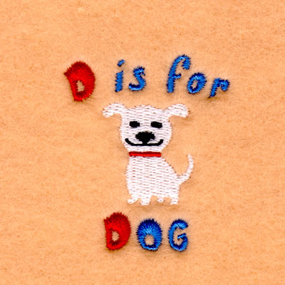 D is for Dog Machine Embroidery Design