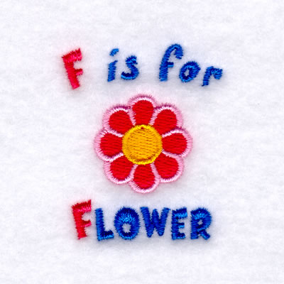 F is for Flower Machine Embroidery Design