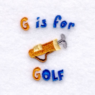 G is for Golf Machine Embroidery Design