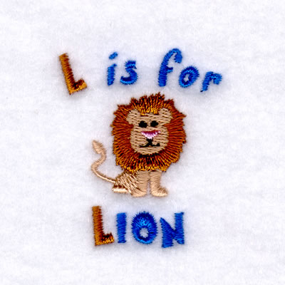 L is for Lion Machine Embroidery Design