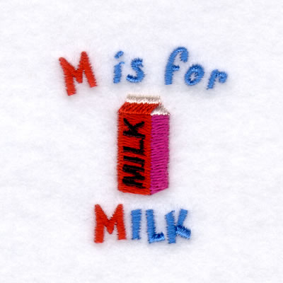 M is for Milk Machine Embroidery Design