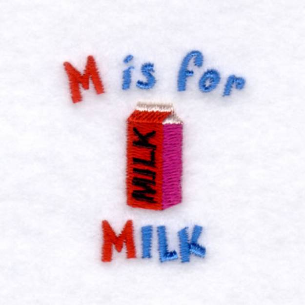 Picture of M is for Milk Machine Embroidery Design