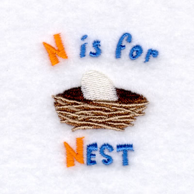 N is for Nest Machine Embroidery Design