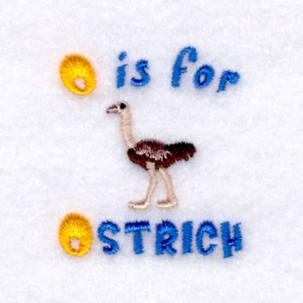 Picture of O is for Ostrich Machine Embroidery Design