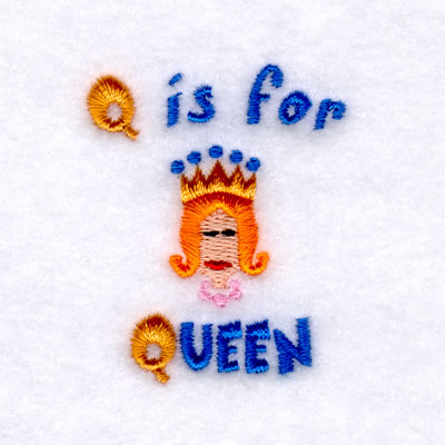 Q is for Queen Machine Embroidery Design