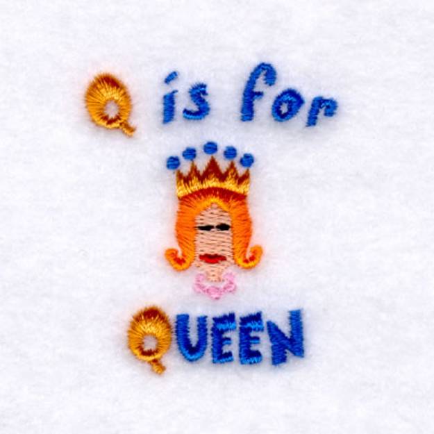 Picture of Q is for Queen Machine Embroidery Design