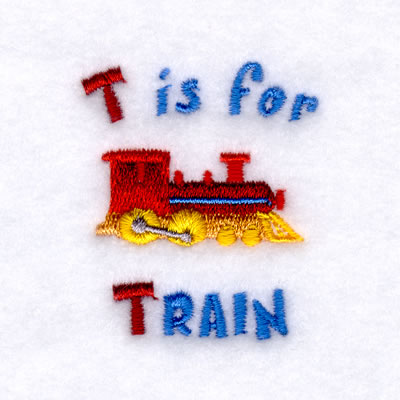 T is for Train Machine Embroidery Design