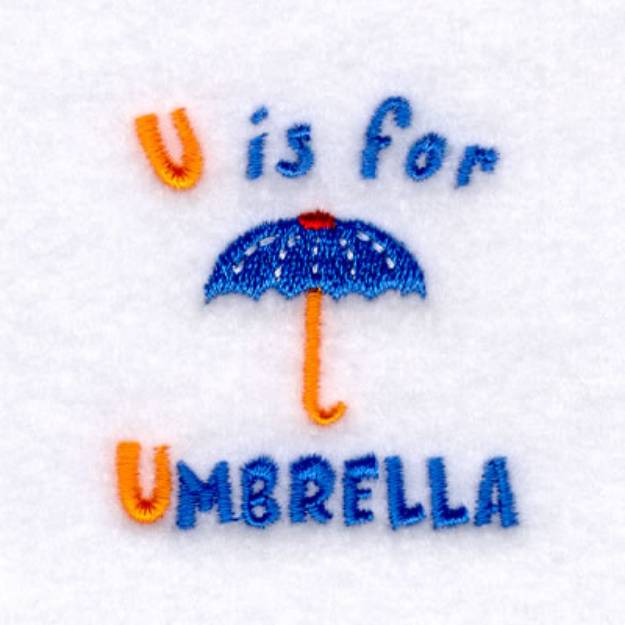 Picture of U is for Umbrella Machine Embroidery Design