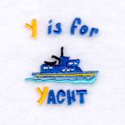 Y is for Yacht Machine Embroidery Design