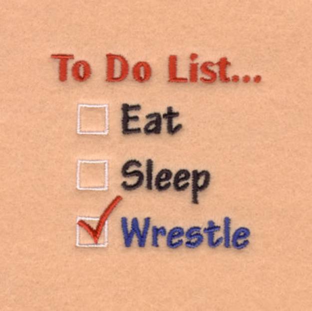 Picture of Wrestling To Do List… Machine Embroidery Design