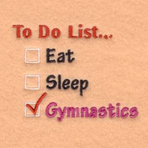Picture of Gymnastics To Do List… Machine Embroidery Design