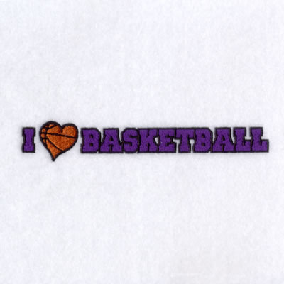 I Love Basketball Machine Embroidery Design