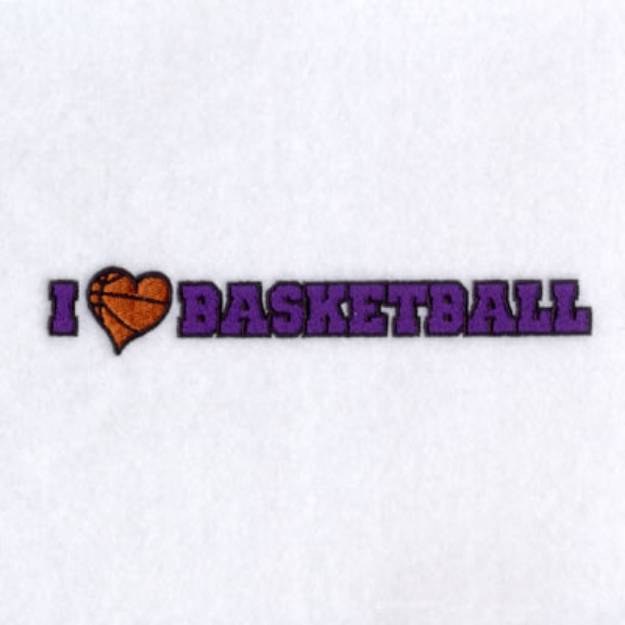 Picture of I Love Basketball Machine Embroidery Design