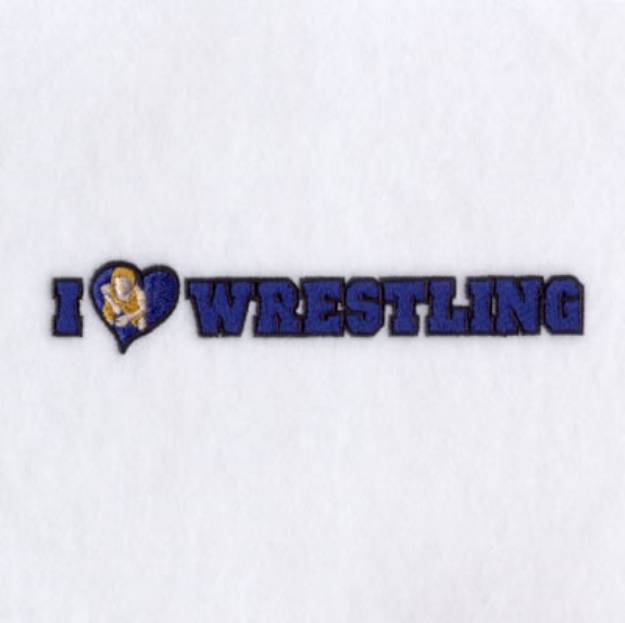 Picture of I Love Wrestling Machine Embroidery Design